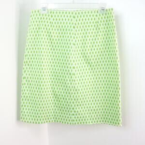 Morning Lady Women's 2 Green Retro Mod Diamond Lattice Cotton Pencil Skirt